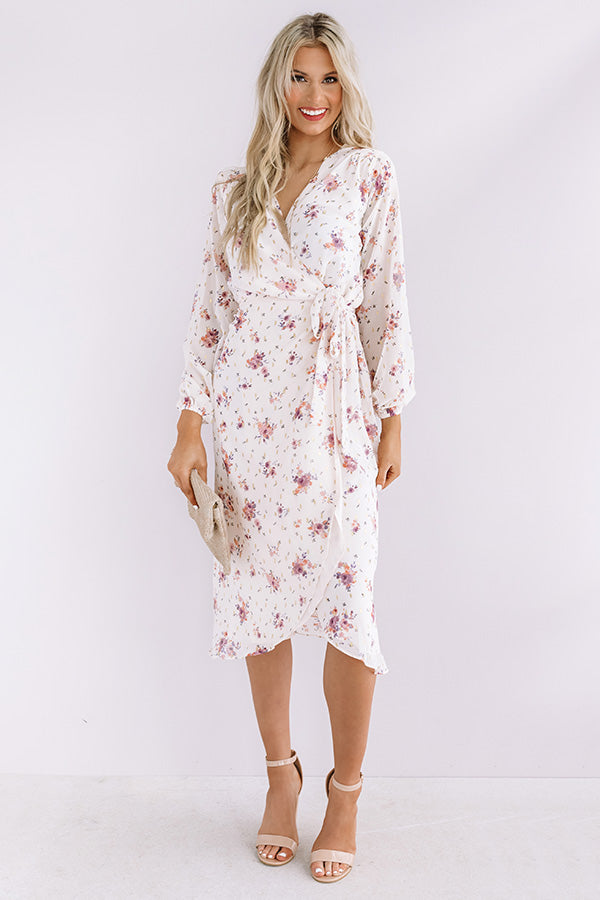 Floral Breeze Wrap Midi Image - 5