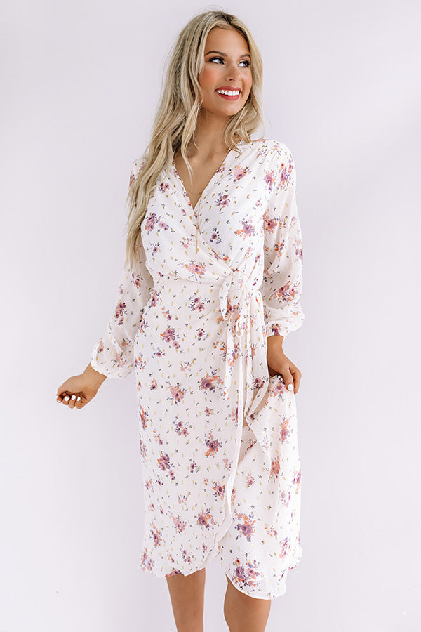 Floral Breeze Wrap Midi Image - 1