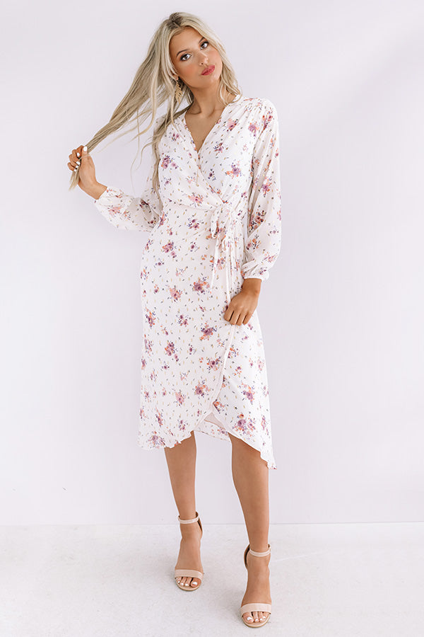 Floral Breeze Wrap Midi Image - 3