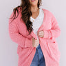 Brunching Babes Popcorn Knit Cardigan In Pink Curves Image - 1