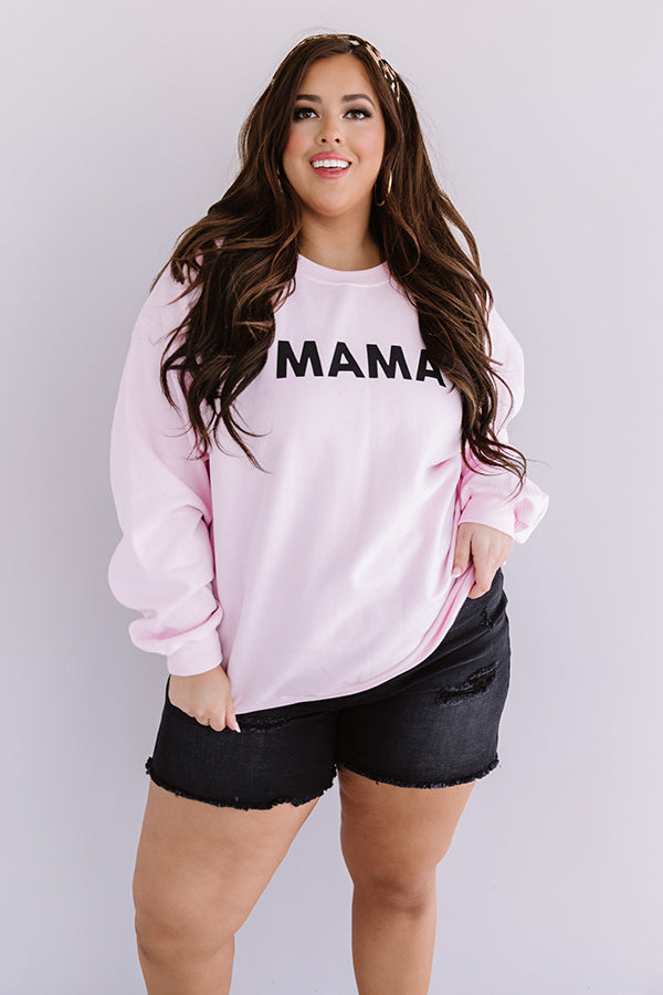 Little Mama Sweatshirt In Pink Curves Image - 3