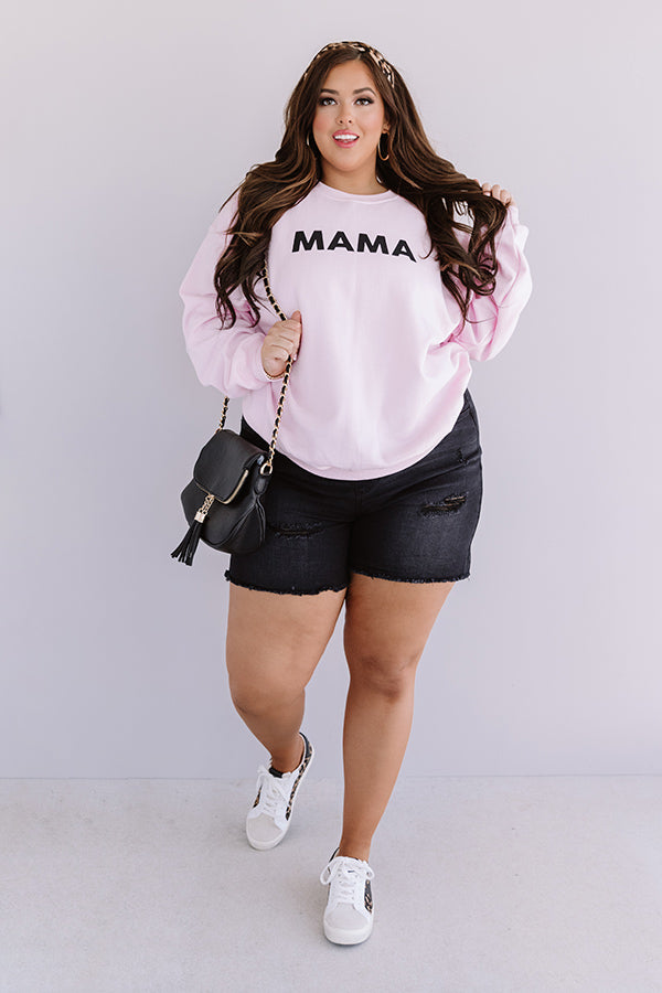 Little Mama Sweatshirt In Pink Curves Image - 2