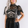 Champagne Splash Lace Top In Black Image - 1