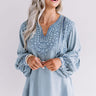 Loving Soul Embroidered Chambray Top Image - 1
