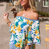 Breezy Blooms Off Shoulder Top In Ivory Image - 1