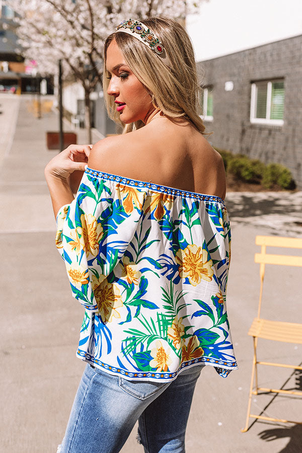 Breezy Blooms Off Shoulder Top In Ivory Image - 5