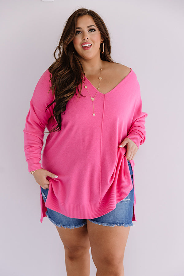 Napa Chill Shift Sweater in Pink Curves Image - 4