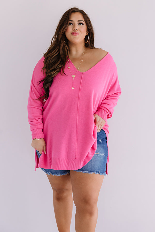 Napa Chill Shift Sweater in Pink Curves Image - 5