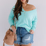 Napa Chill Shift Sweater in Turquoise Curves Image - 1