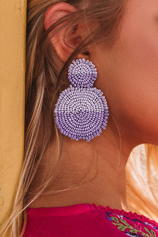 Planting Kisses Beaded Earrings In Lavender Image - 2