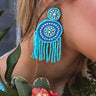 Patio, Please Beaded Earrings In Turquoise Image - 1