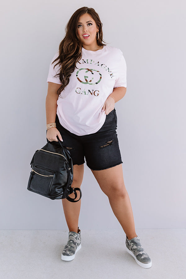 Champagne Gang Camo Shift Tee In Pink Curves Image - 2