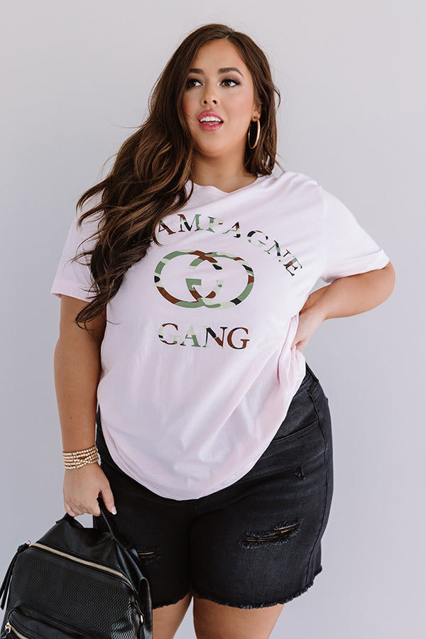 Champagne Gang Camo Shift Tee In Pink Curves Image - 3
