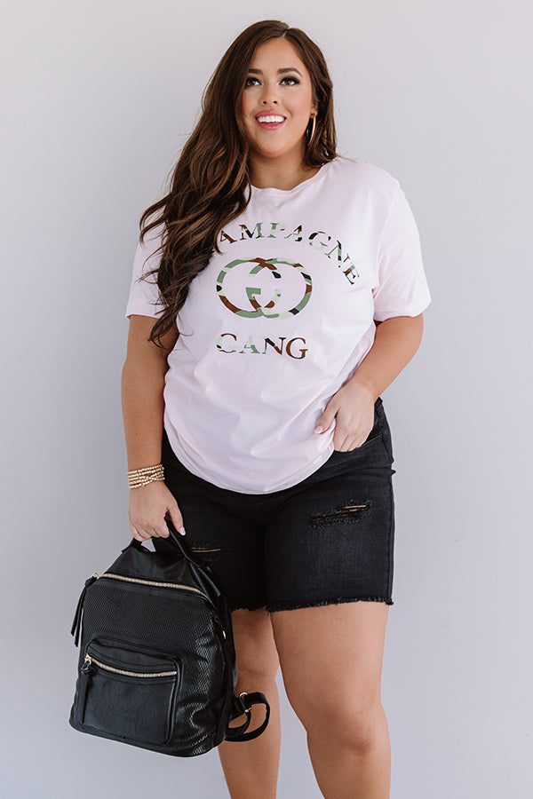 Champagne Gang Camo Shift Tee In Pink Curves Image - 1