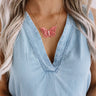 Social Butterfly Necklace In Pink Image - 1