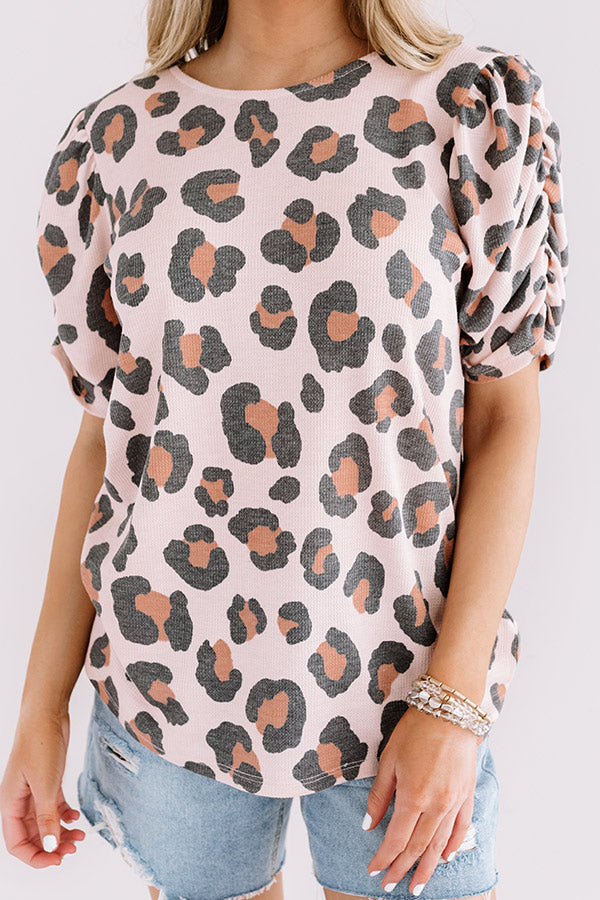 Leopard Forever Knit Top In Pink Image - 5