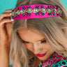 Boho Bliss Embellished Headband In Fuchsia Image - 1