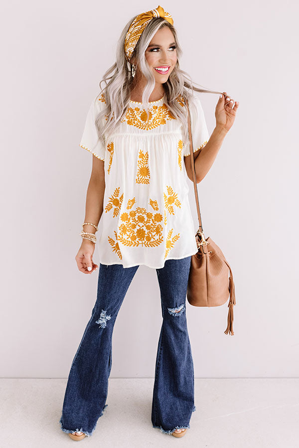 Cozy Cabana Embroidered Top In Ivory • Impressions Online Boutique