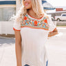 Dreamy Destination Embroidered Shift Top in Orange Image - 1