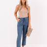 The Coco High Waist Chambray Pants in Medium Wash Image - 1