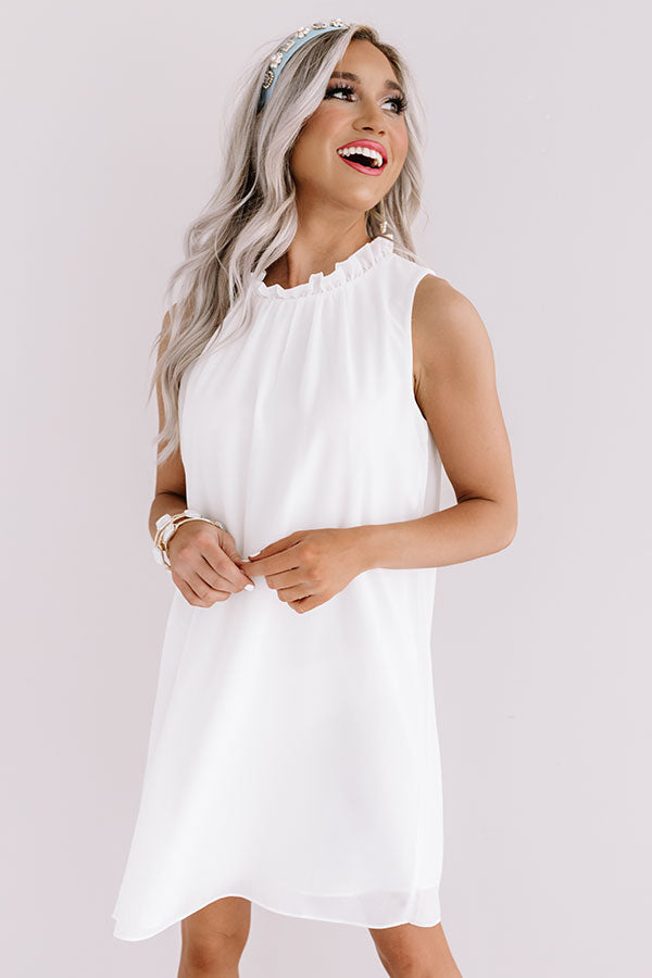Settle For Chic Shift Dress In White Image - 4