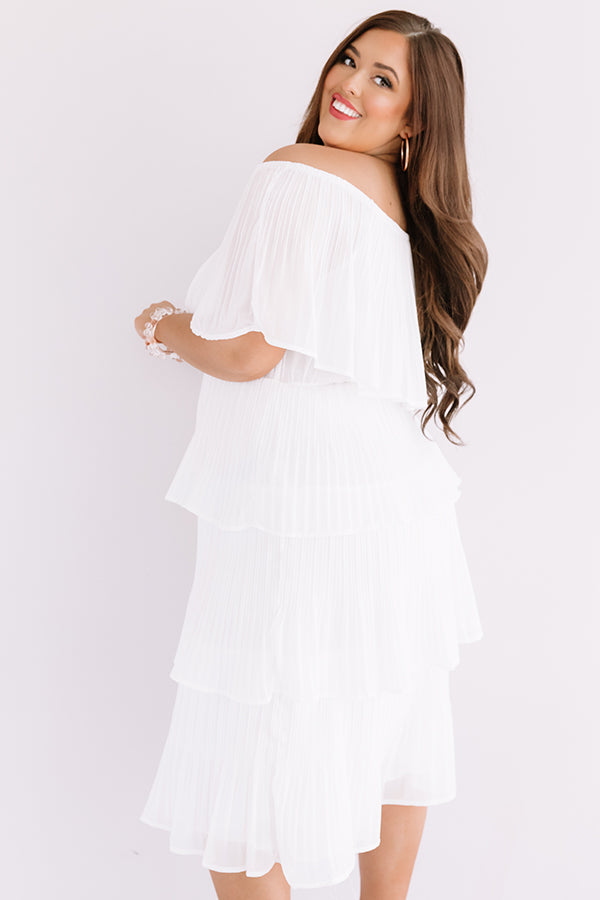 Top Of The World Tiered Dress In White Curves Image - 5