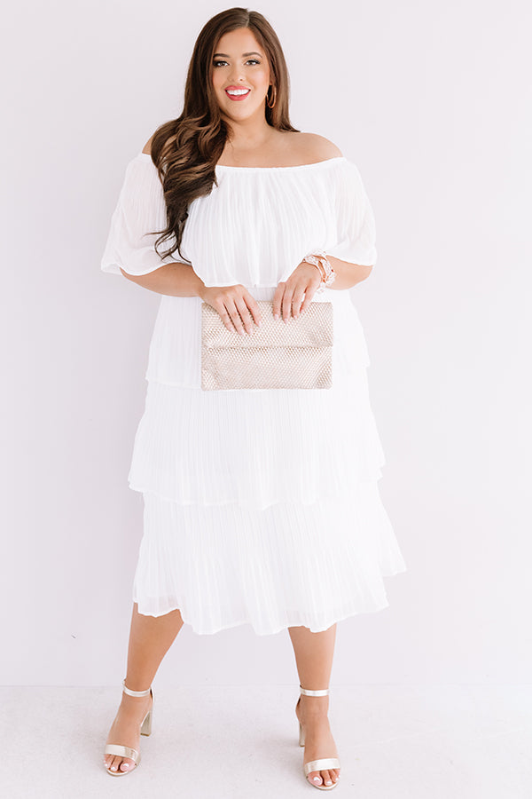 Top Of The World Tiered Dress In White Curves Image - 1
