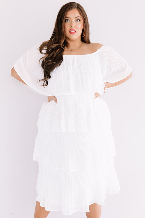 Top Of The World Tiered Dress In White Curves Image - 4