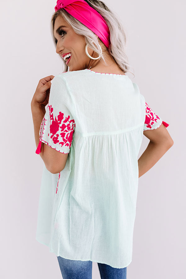 Cue The Cocktails Embroidered Top Image - 5