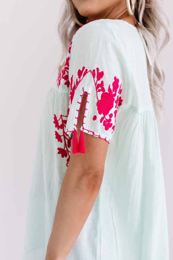 Cue The Cocktails Embroidered Top Image - 4