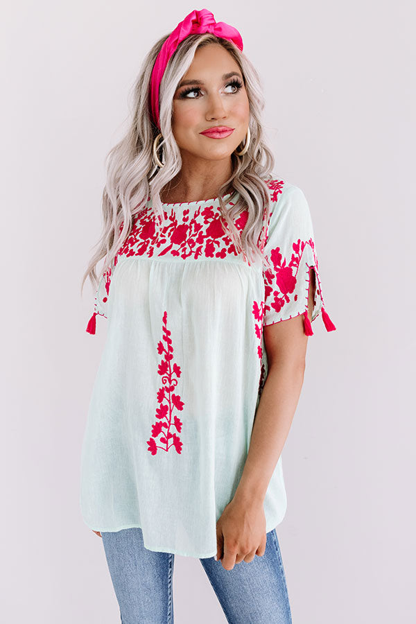 Cue The Cocktails Embroidered Top Image - 2