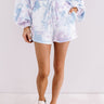 Cappuccinos And Chill Tie Dye Shorts In Blue Image - 1