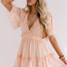 Tea Party Perfection Ruffle Dress In Peach Image - 1