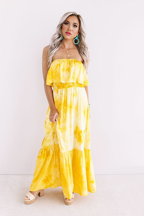 Craving Cabo Tie Dye Maxi In Yellow Image - 3