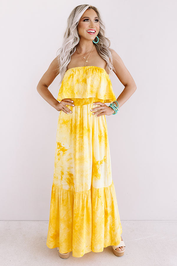 Craving Cabo Tie Dye Maxi In Yellow Image - 1