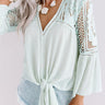 Uptown Dreams Crochet Top In Mint Image - 1