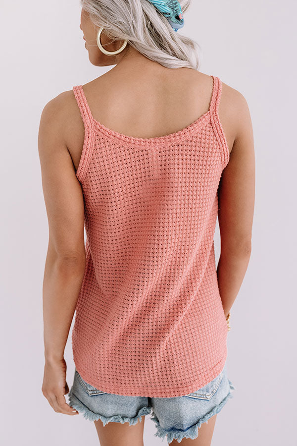 Patio Pretty Waffle Knit Tank In Calypso Image - 5