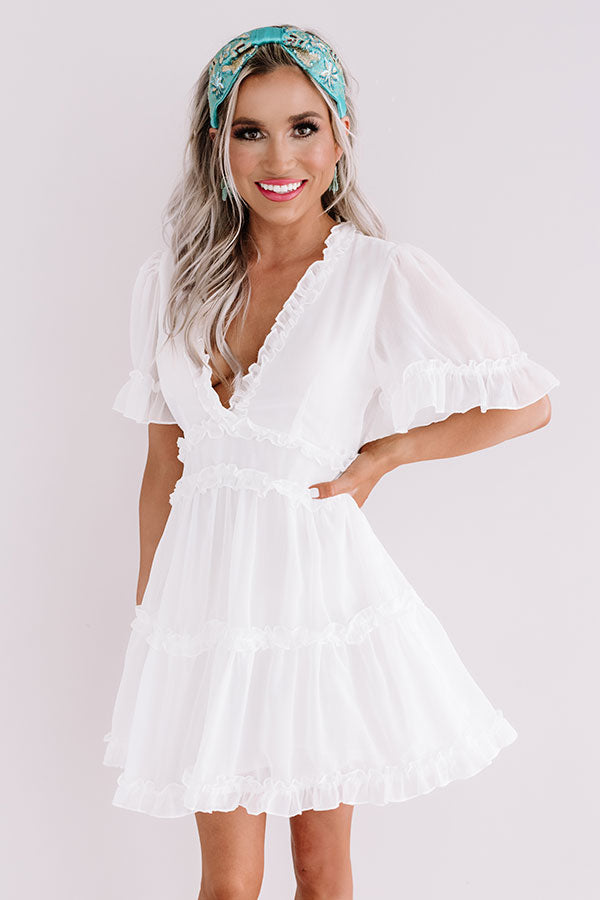 Tea Party Perfection Ruffle Dress In White Image - 5