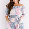 Pompeii Please Off Shoulder Romper In Pink Curves Image - 1