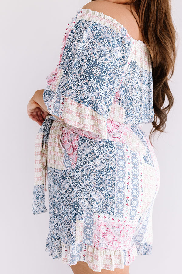 Pompeii Please Off Shoulder Romper In Pink Curves Image - 4