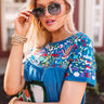 Quay X Chrissy Jezabell Chain Sunnies in Blue Image - 1