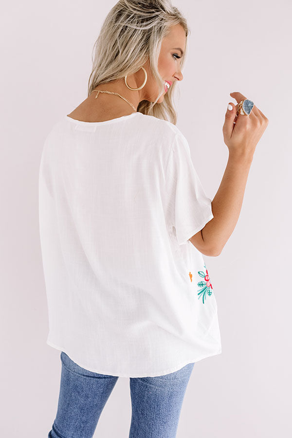 Floral Whispers Embroidered Shift Top in Green Image - 5