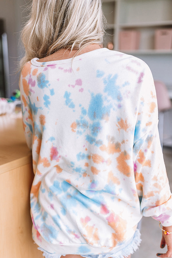 Comfort Zone Tie Dye Sweatshirt in Cream Image - 2