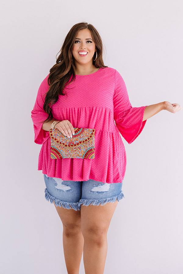 Settle Into Chic Shift Top In Pink Curves Image - 1