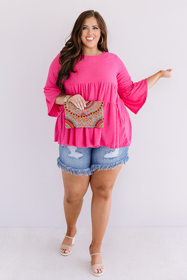 Settle Into Chic Shift Top In Pink Curves Image - 2