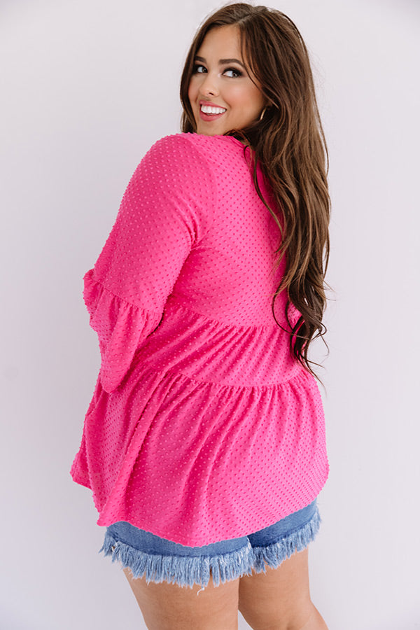 Settle Into Chic Shift Top In Pink Curves Image - 5