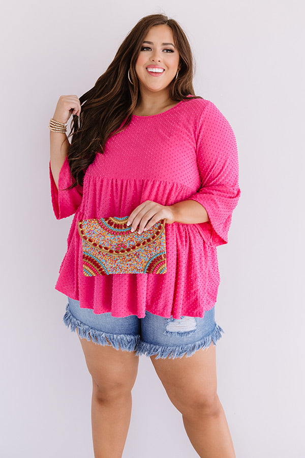 Settle Into Chic Shift Top In Pink Curves Image - 3