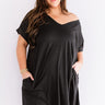 Back To Basics T-Shirt Dress In Black Curves Image - 1