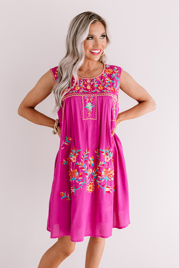 Sipping By The Shore Embroidered Dress Image - 1