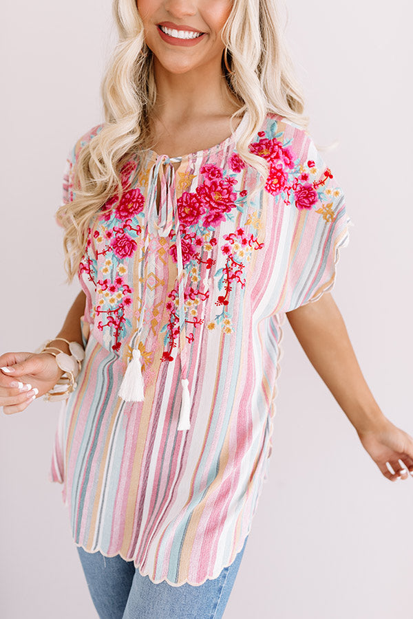 Greeting From Paradise Embroidered Top Image - 3